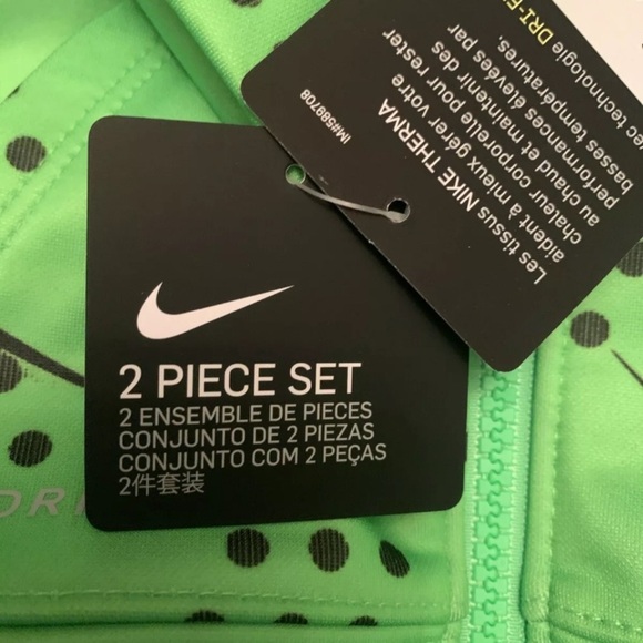 Nike Dri-Fit Therma 2-piece Baby Sweat Pants And Zip Hoodie Green And Black 24M - Picture 6 of 12
